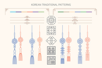 Korean traditional patterns, hanbok decorations,