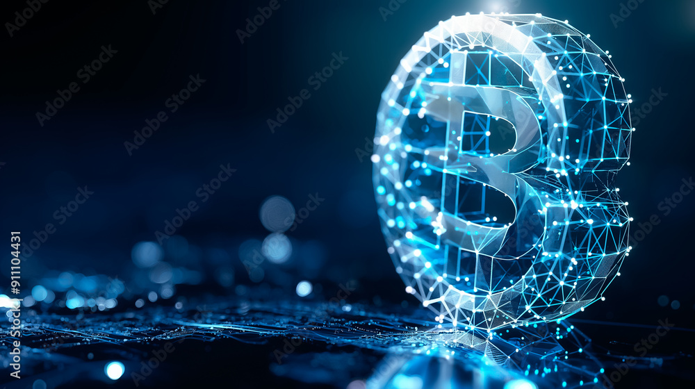 Poster a comprehensive digital representation of bitcoin utilizing advanced technology for enhanced underst