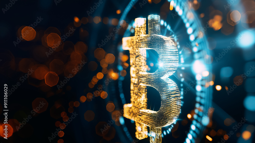 Poster a comprehensive digital representation of bitcoin utilizing advanced technology for enhanced underst