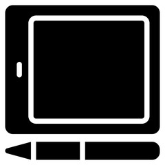 Graphic Tablet Icon in Solid Style