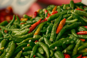 spicy hot red and green pepper