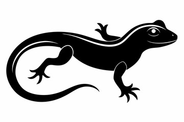 Lizard black Silhouette vector isolated on white background
