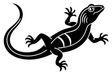 Naklejka premium Lizard black Silhouette vector isolated on white background 
