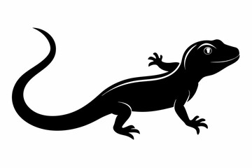 Lizard black Silhouette vector isolated on white background
