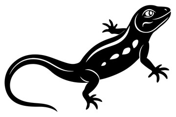 Lizard black Silhouette vector isolated on white background
