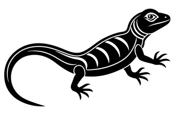 Naklejka premium Lizard black Silhouette vector isolated on white background 
