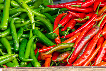 spicy hot red and green pepper