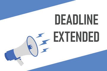 deadline extended button, banner, label, template for website. deadline extended text with colorful megaphone icon
