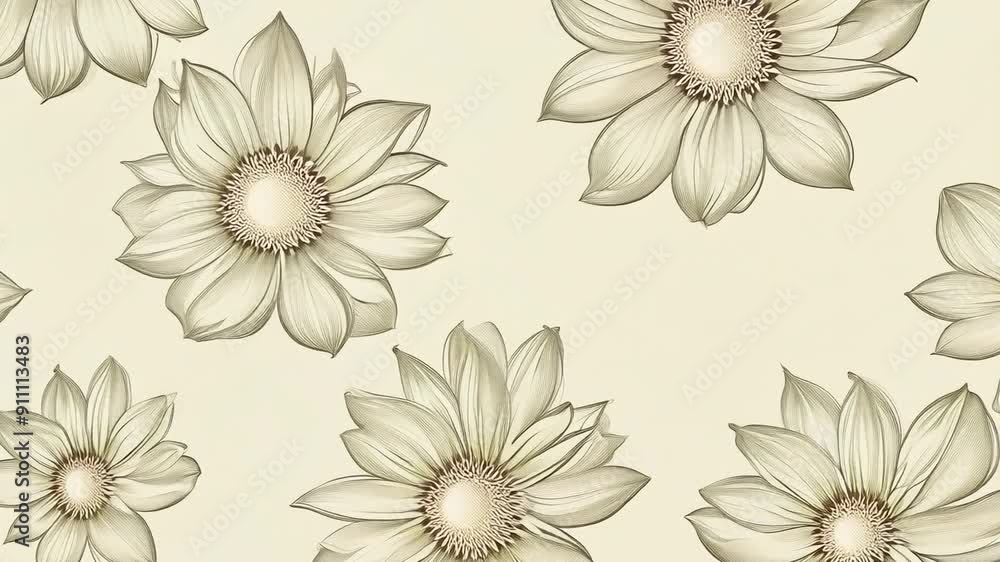 Poster this delicate pattern of large white flowers on a soft neutral background.