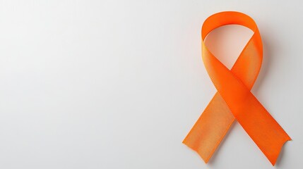 Bright Orange Ribbon Symbolizing Awareness for Various Causes