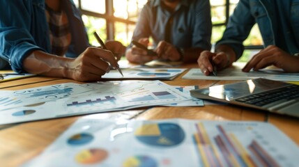 Obraz premium Business People Analyzing Data