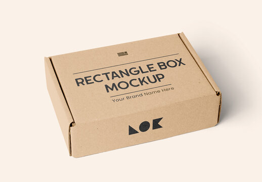 Perspective Cardboard Box Mockup