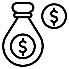 Amount Icon in Line Style