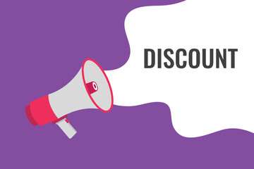 discount button, banner, label, template for website. discount text with colorful megaphone icon
