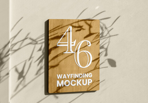 Wayfinding Wooden Sign Mockup