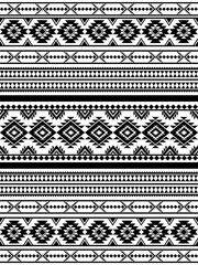 Aztec geometric seamless ethnic pattern. Tribal traditional ornament motif design for textile. Black and white colors.
