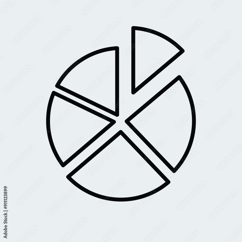 Poster pie chart line icon vector design template