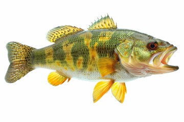 Fototapeta premium A large fish with orange fins and a mouth open
