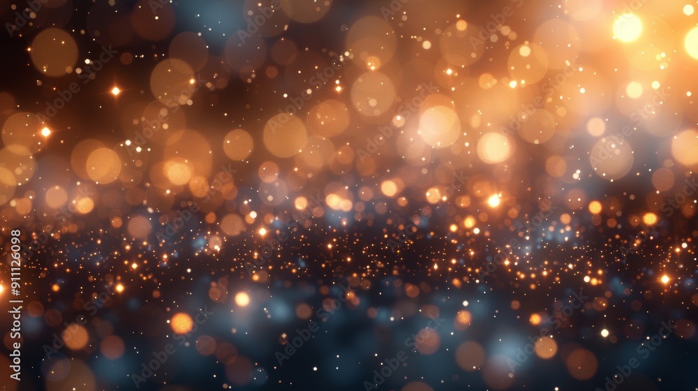 Poster captivating glowing particles floating in a dark background creating a magical atmosphere