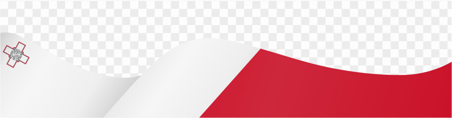 Malta flag wave isolated on png or transparent background vector illustration.