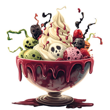 ice cream with berries Hallowwen
