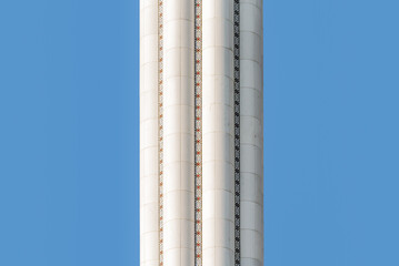 one minaret of traditional Islamic mosque in Grozny Chechnya