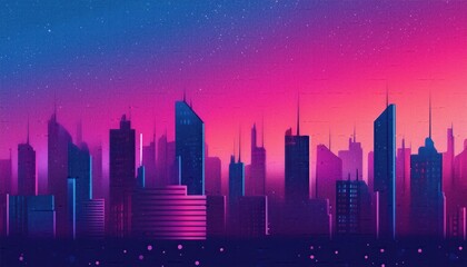 Fototapeta premium City and grainy color, Dark blue purple grain texture gradient background magenta pink glowing color grainy poster banner design, grainy color wallpaper,