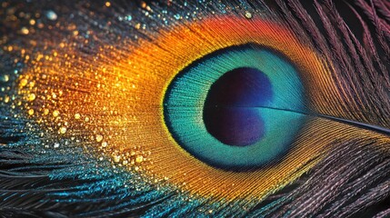 Obraz premium close-up peacock feather its vibrant