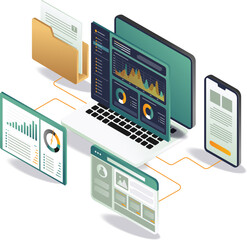 Devices including a laptop, tablet, and smartphone for an analyst