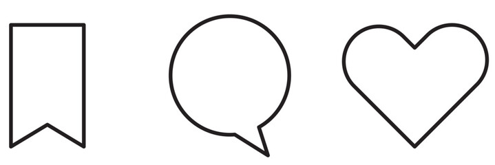 Share, save, like and comment icon set. Vector EPS 10