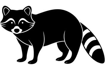 raccoon Silhouette, black raccon vector art