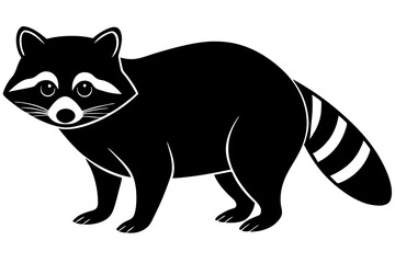 raccoon Silhouette, black raccon vector art