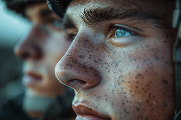 Obraz premium AI generated portrait of professional military soldier