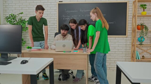 Collaborative Learning: Students Engage in Group Coding Session