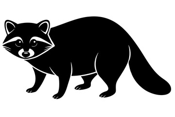 raccoon Silhouette, black raccon vector art