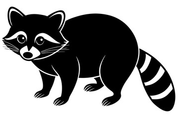 raccoon Silhouette, black raccon vector art