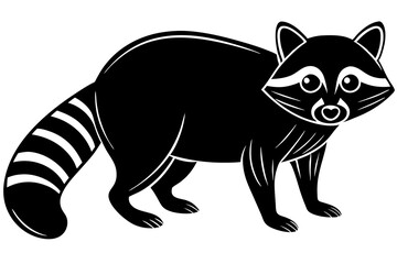 Obraz premium raccoon Silhouette, black raccon vector art