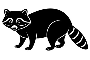 raccoon Silhouette, black raccon vector art