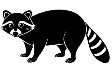 raccoon Silhouette, black raccon vector art