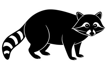 raccoon Silhouette, black raccon vector art