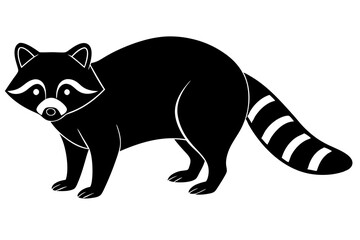 raccoon Silhouette, black raccon vector art