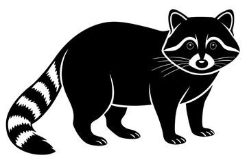 raccoon Silhouette, black raccon vector art