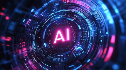 Round security door logo with the word AI in the center