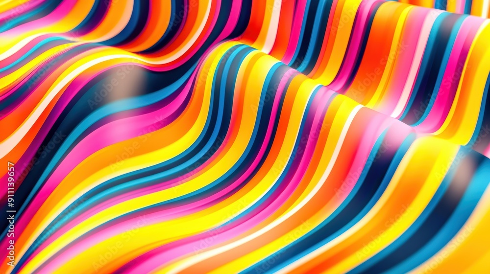 Poster pop-art geometric design with colorful lines, fun and dynamic background