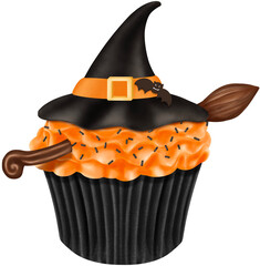 A witch halloween pumpkin cake