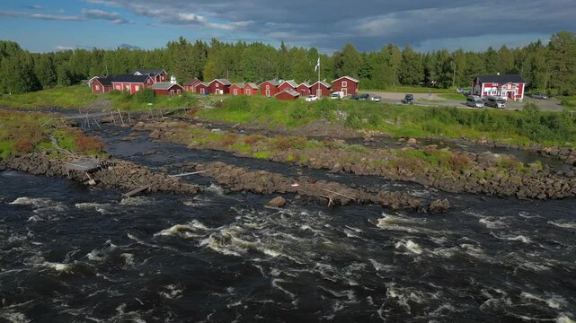Kukkolankoski or Kukkolaforsen rapids in Tornio river