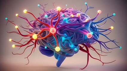 An artistic representation of a neural links network. The design should showcase interconnected neurons with intricate, branching pathways.