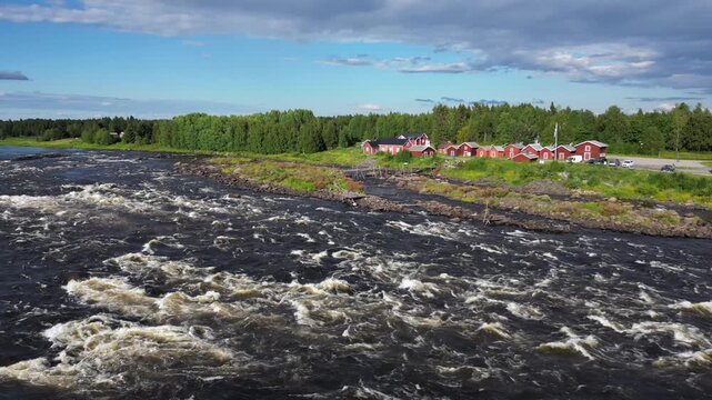 Kukkolankoski or Kukkolaforsen rapids in Tornio river