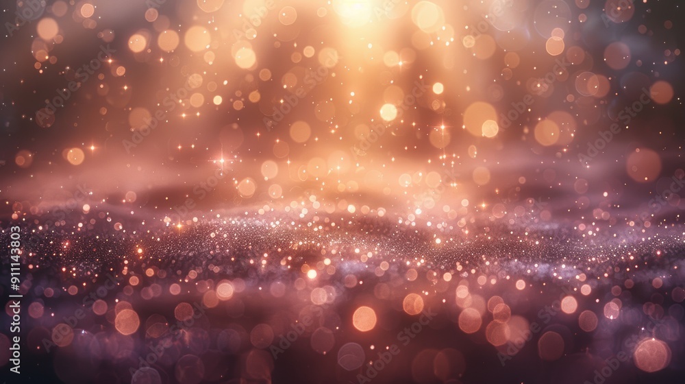 Poster intricate sparkles form a dreamy background over a soft glowing surface at dusk