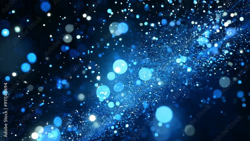 Poster abstract blue sparkling particles background. sparkling particles. big data, network visualization, 